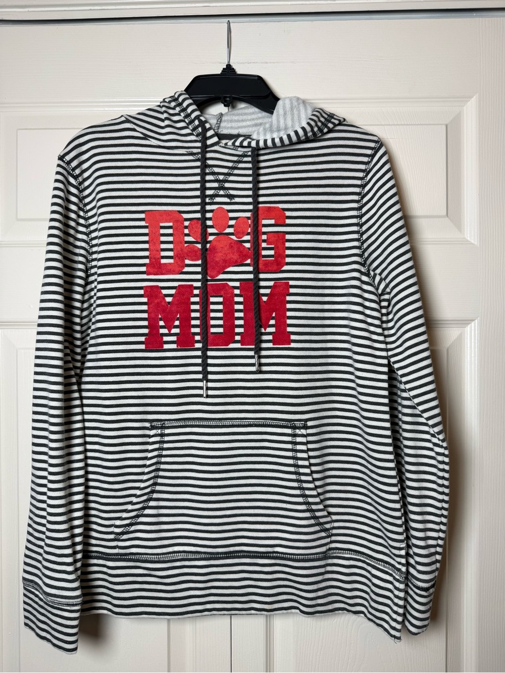 Altar’d State Dog Mom Striped Hoodie Sweatshirt